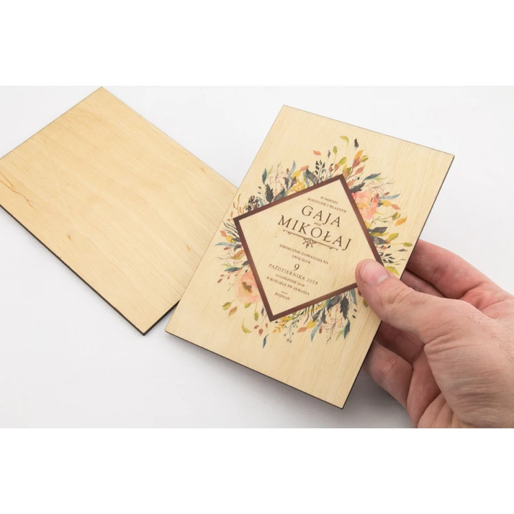 Wooden Wedding Invitations - UV Digital Print - INV026