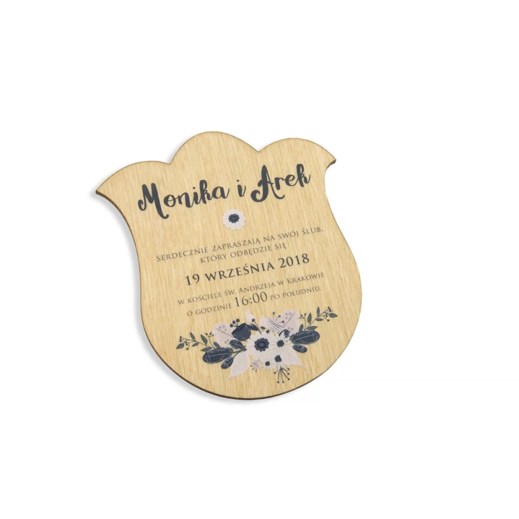 Wooden Wedding Invitations - UV Digital Print - INV007