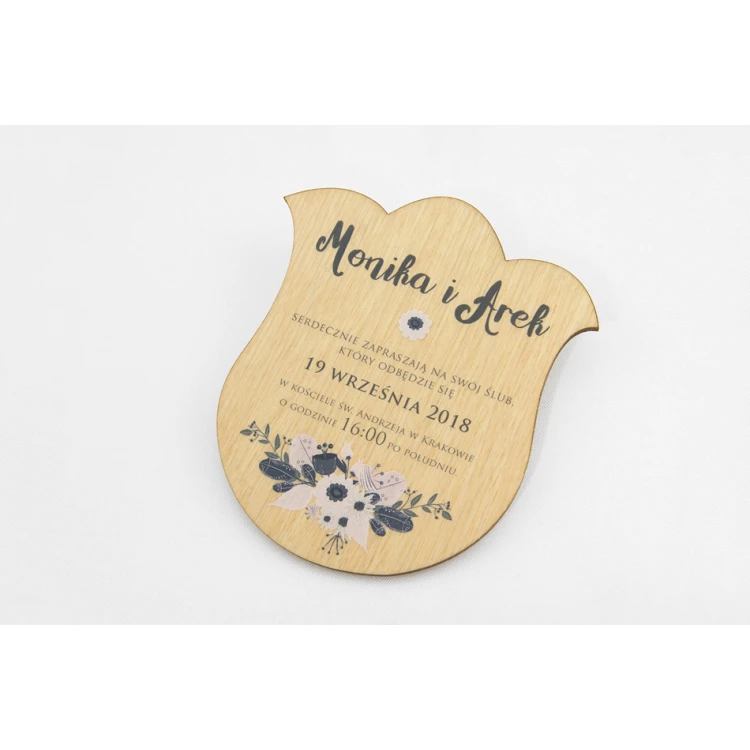 Wooden Wedding Invitations - UV Digital Print - INV007