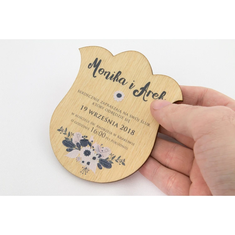 Wooden Wedding Invitations - UV Digital Print - INV007
