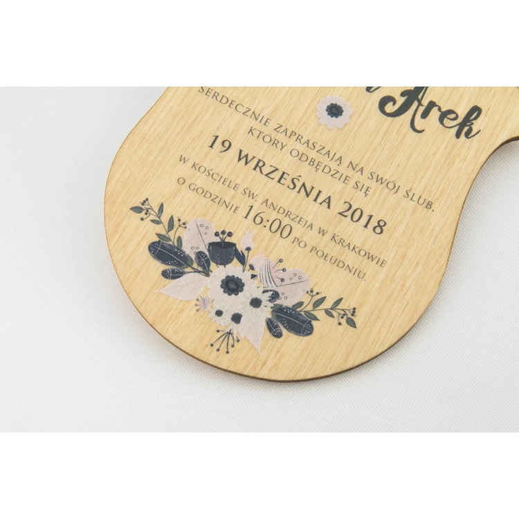 Wooden Wedding Invitations - UV Digital Print - INV007