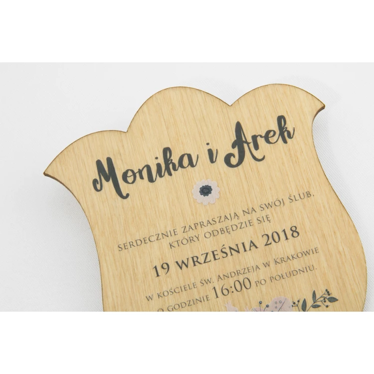 Wooden Wedding Invitations - UV Digital Print - INV007