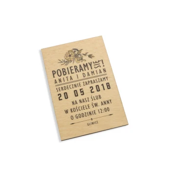 Wooden Wedding Invitations - UV Digital Print - INV004