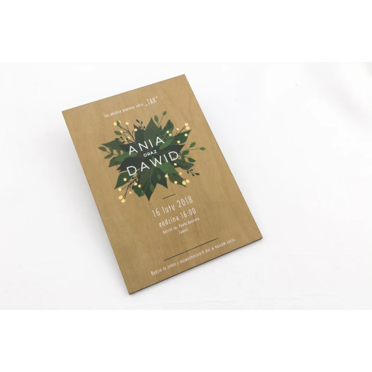 Wooden Wedding Invitations - UV Digital Print - INV023