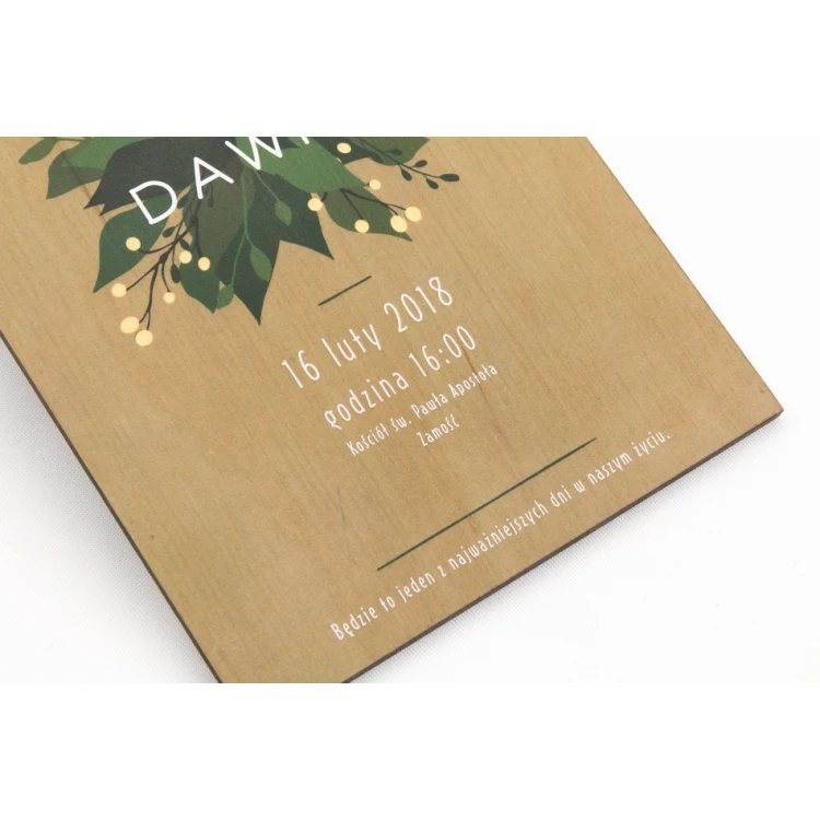 Wooden Wedding Invitations - UV Digital Print - INV023