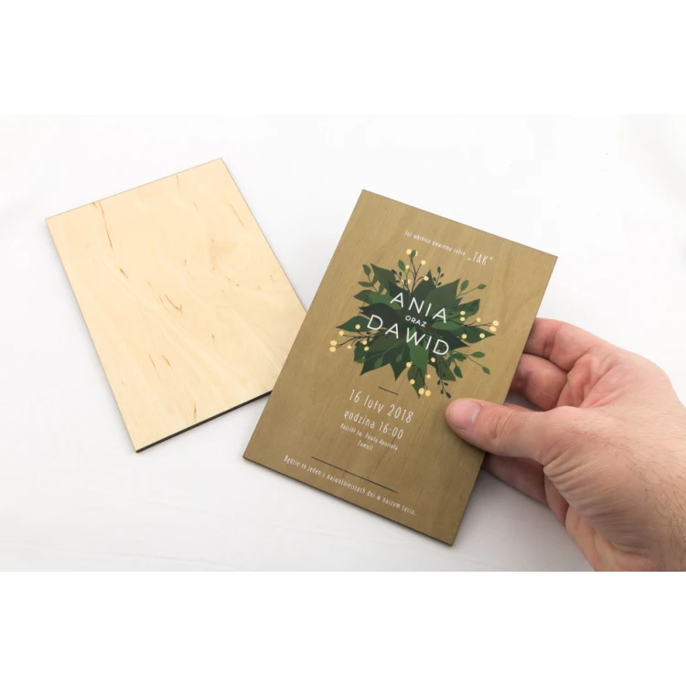 Wooden Wedding Invitations - UV Digital Print - INV023