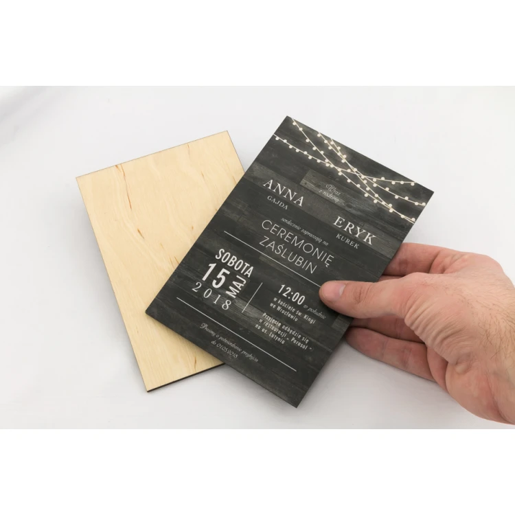Wooden Wedding Invitations - UV Digital Print - ZAP021