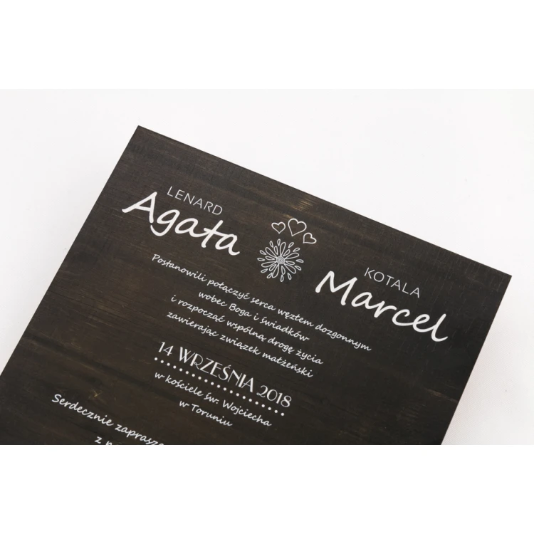 Wooden Wedding Invitations - UV Digital Print - ZAP018