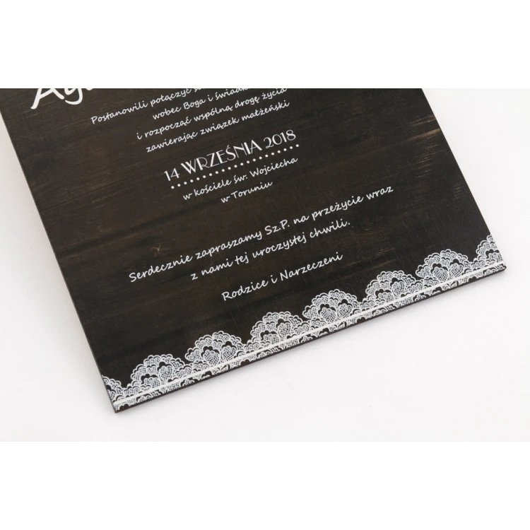 Wooden Wedding Invitations - UV Digital Print - ZAP018