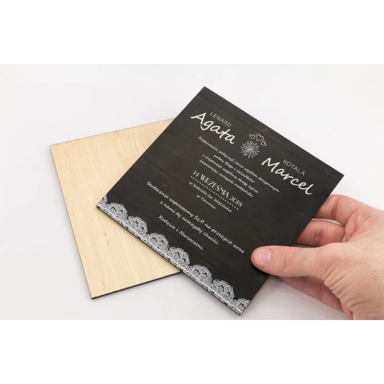 Wooden Wedding Invitations - UV Digital Print - ZAP018
