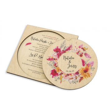 Wooden Wedding Invitations - UV Digital Print - ZAP017