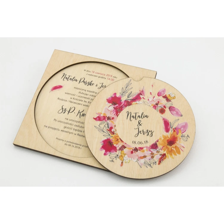 Wooden Wedding Invitations - UV Digital Print - ZAP017