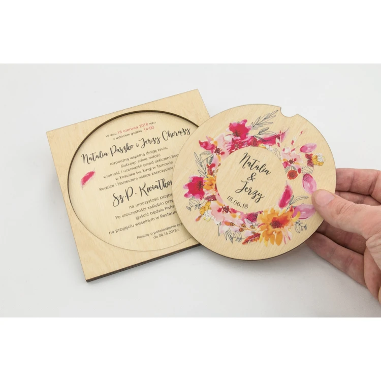 Wooden Wedding Invitations - UV Digital Print - ZAP017