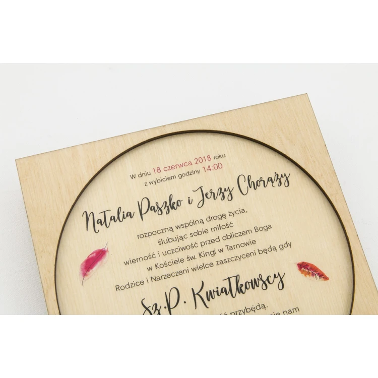 Wooden Wedding Invitations - UV Digital Print - ZAP017