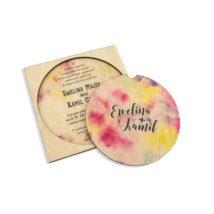 Wooden Wedding Invitations - UV Digital Print - INV016