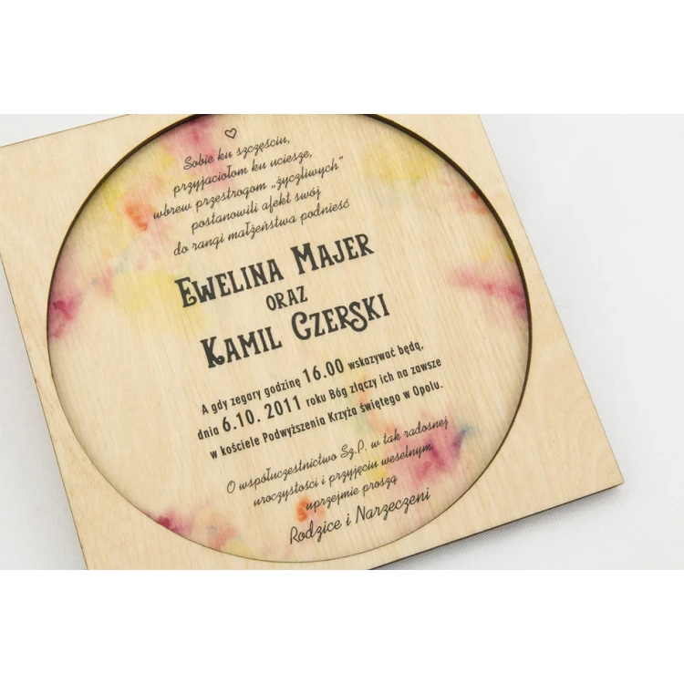 Wooden Wedding Invitations - UV Digital Print - INV016