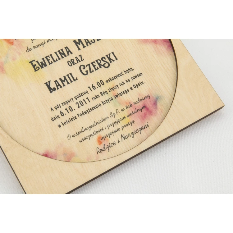 Wooden Wedding Invitations - UV Digital Print - INV016