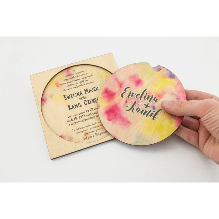 Wooden Wedding Invitations - UV Digital Print - INV016