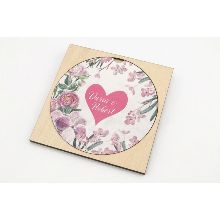 Wooden Wedding Invitations - UV Digital Print - INV015