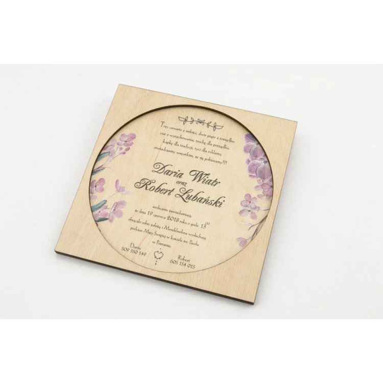 Wooden Wedding Invitations - UV Digital Print - INV015