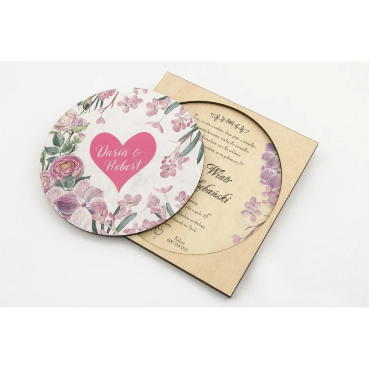 Wooden Wedding Invitations - UV Digital Print - INV015
