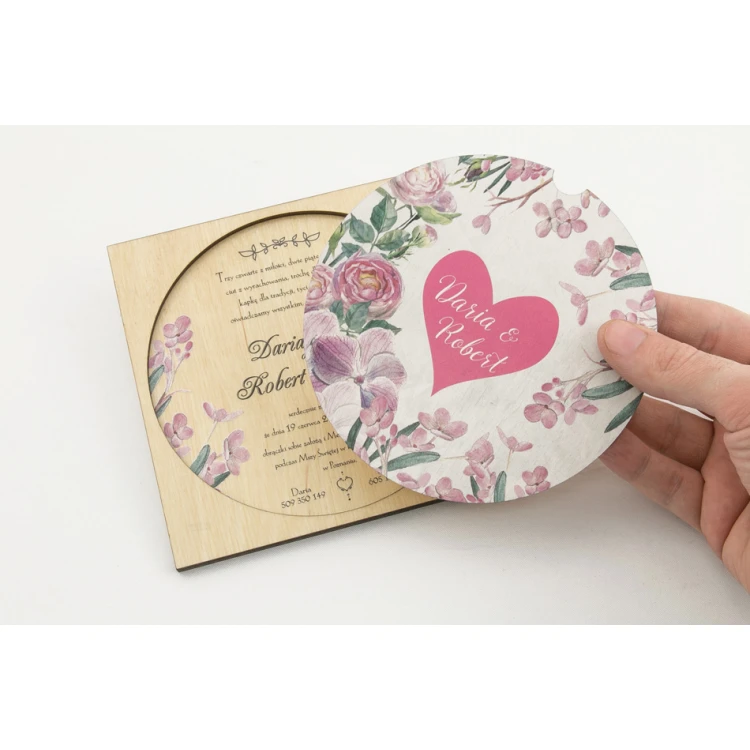 Wooden Wedding Invitations - UV Digital Print - INV015