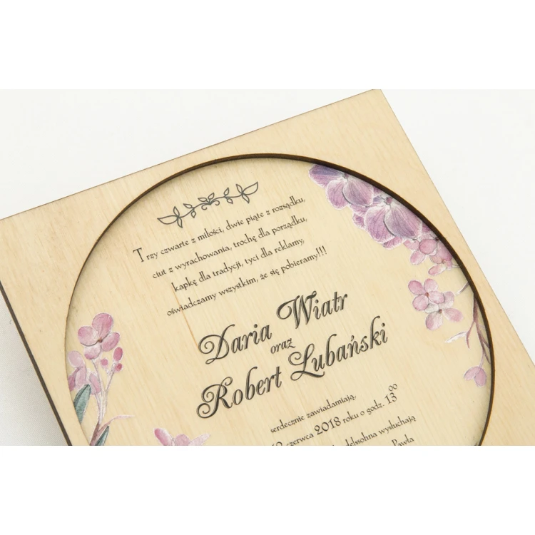 Wooden Wedding Invitations - UV Digital Print - INV015