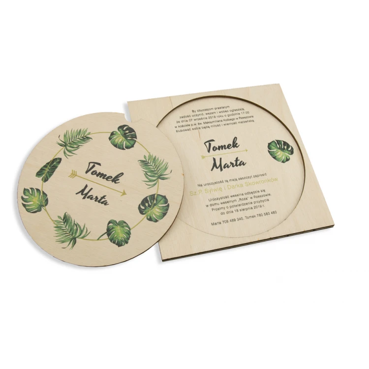 Wooden Wedding Invitations - UV Digital Print - INV052