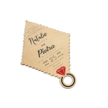 Wooden Wedding Invitations - UV Digital Print - INV010