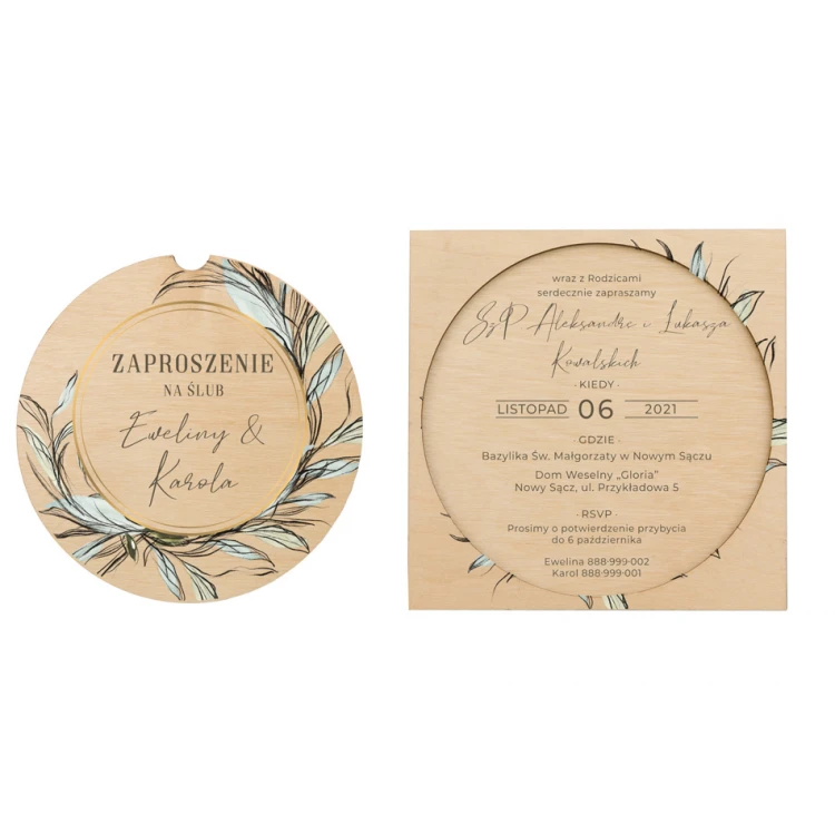 Wooden Wedding Invitations - UV Digital Print - ZAP060