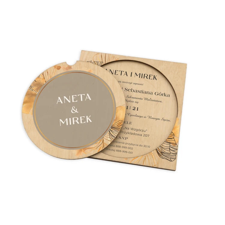 Wooden Wedding Invitations - UV Digital Print - INV061