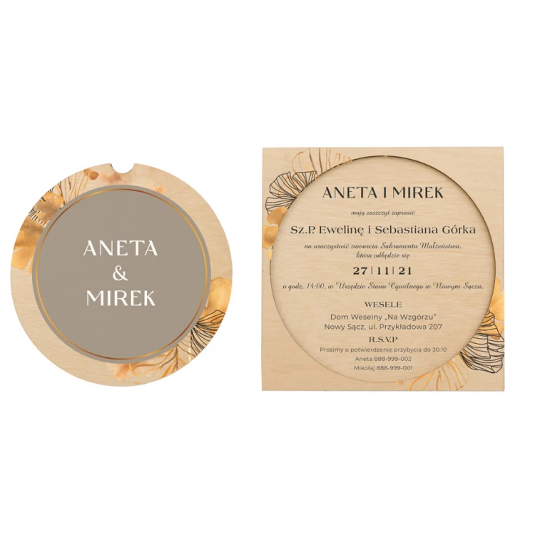 Wooden Wedding Invitations - UV Digital Print - INV061