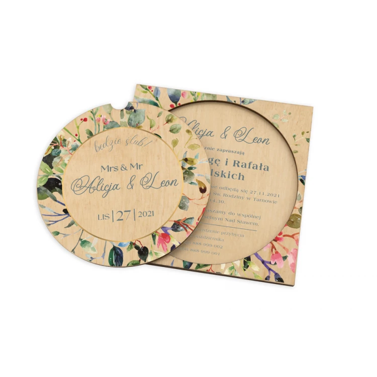 Wooden Wedding Invitations - UV Digital Print - INV062