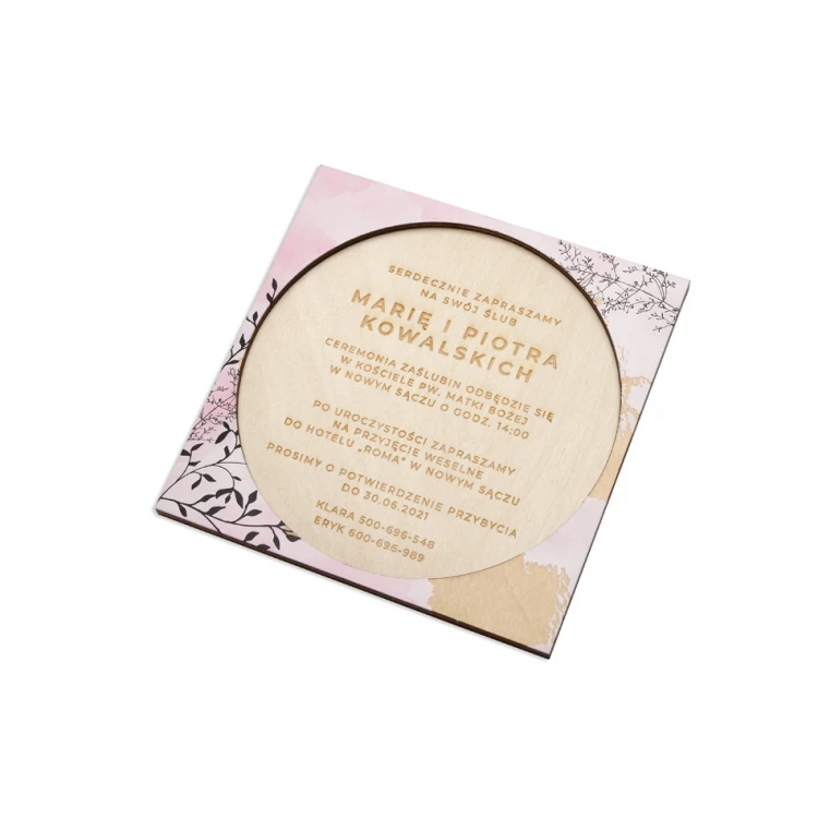 Wooden Wedding Invitations - UV Digital Print - INV064