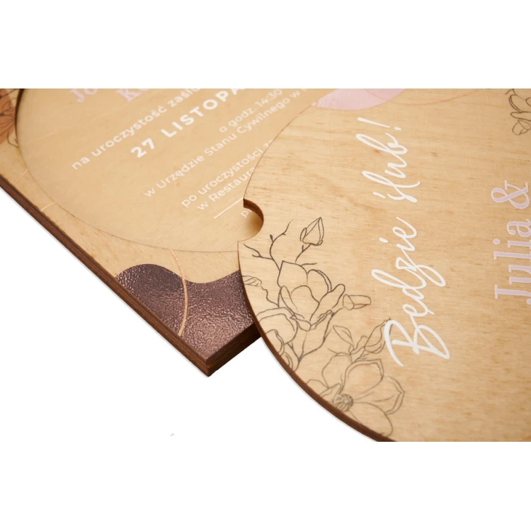 Wooden Wedding Invitations - UV Digital Print - INV065