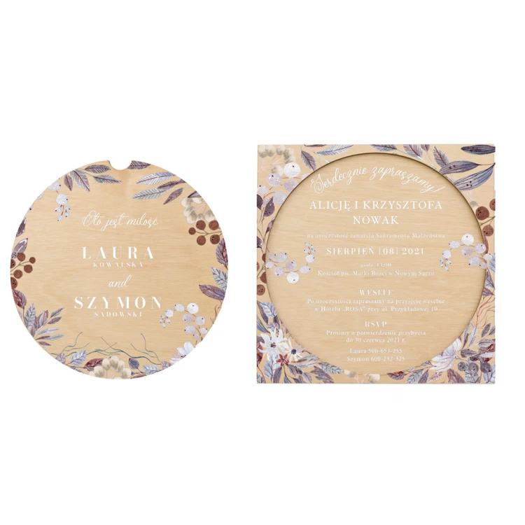Wooden Wedding Invitations - UV Digital Print - INV066