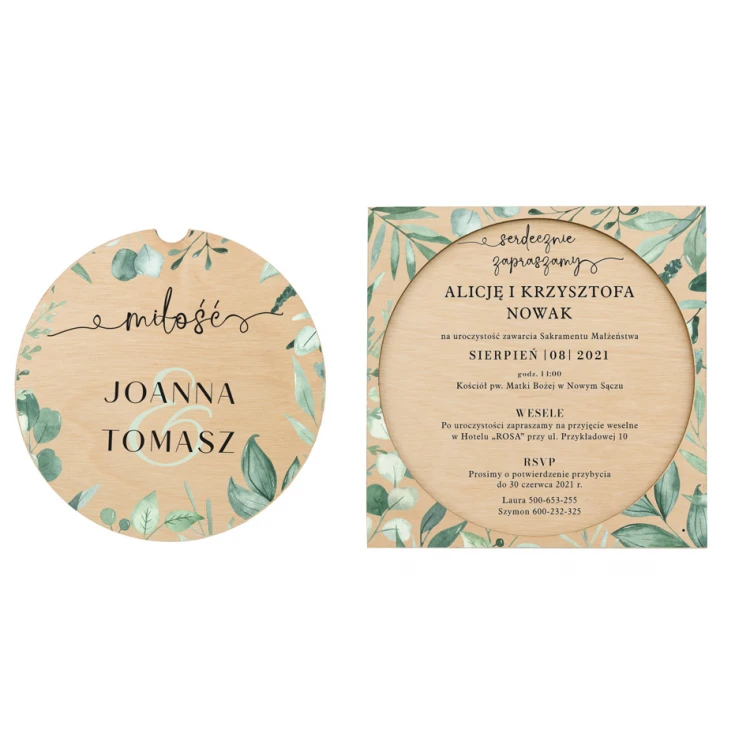 Wooden Wedding Invitations - UV Digital Print - INV067