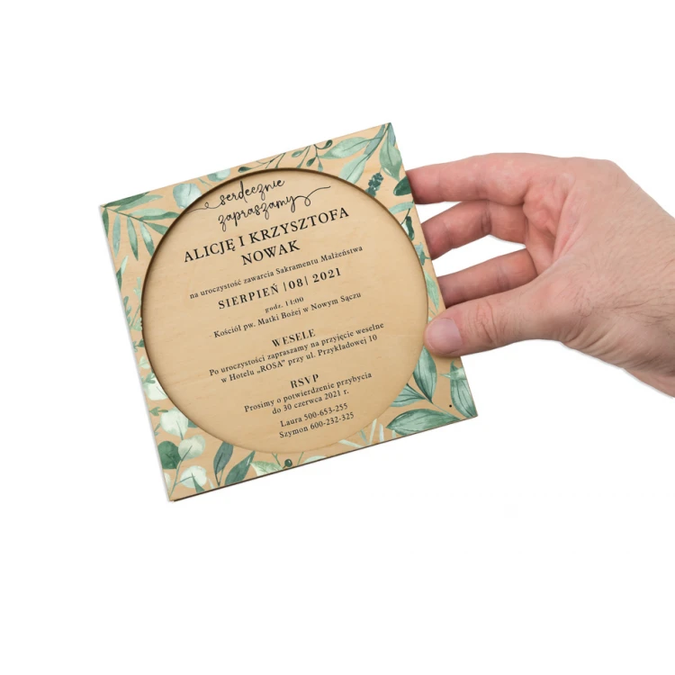 Wooden Wedding Invitations - UV Digital Print - INV067