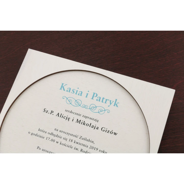 Wooden Wedding Invitations - UV Digital Print - INV045