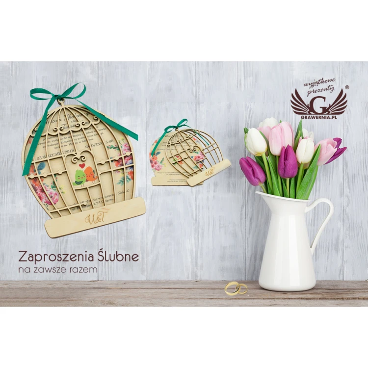 Wooden Wedding Invitations - Forever Together - UV Digital Print - INV027