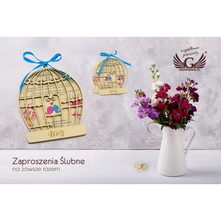 Wooden Wedding Invitations - Forever Together - UV Digital Print - INV029