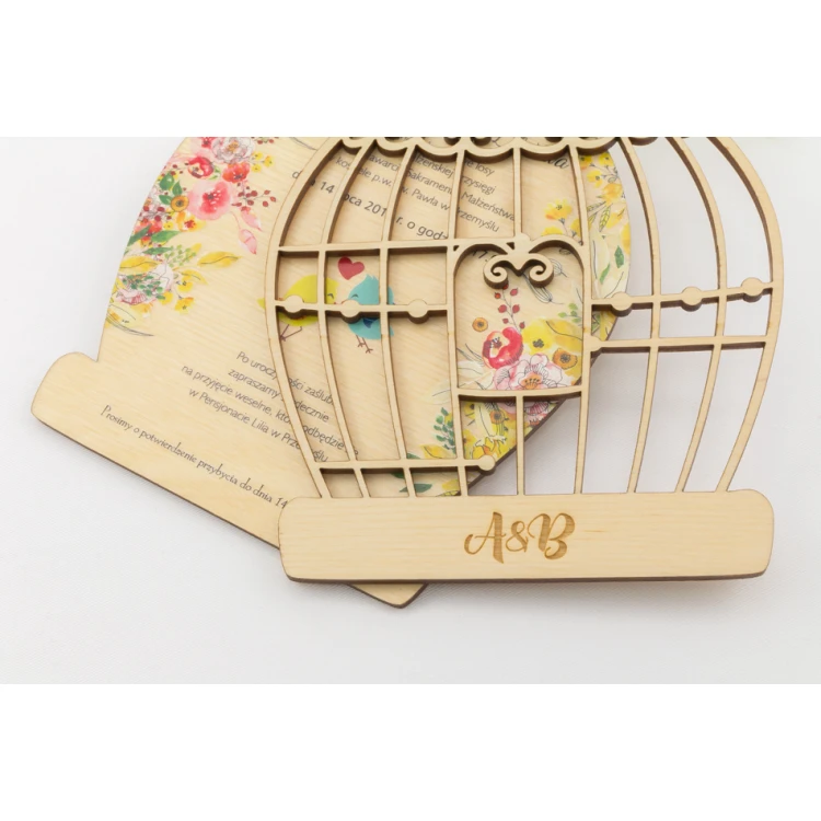 Wooden Wedding Invitations - Forever Together - UV Digital Print - INV030