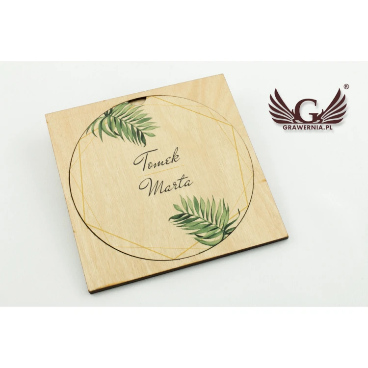 Wooden Wedding Invitations - Tropical - UV Digital Print - ZAP042