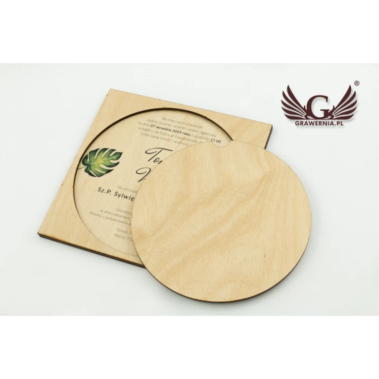 Wooden Wedding Invitations - Tropical - UV Digital Print - ZAP042