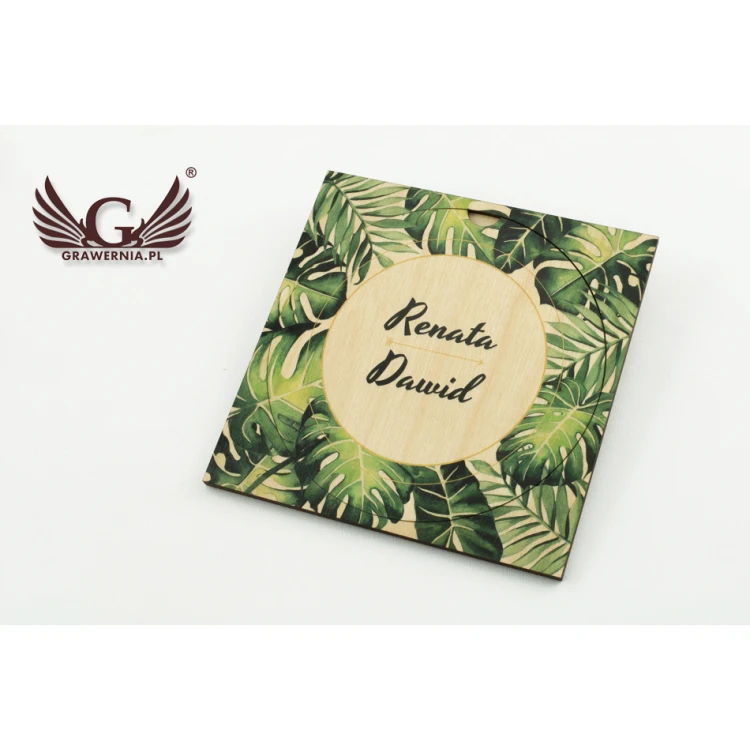 Wooden Wedding Invitations - Tropical - UV Digital Print - ZAP044