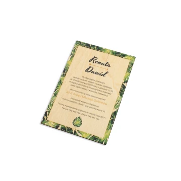 Wooden Wedding Invitations - Tropical - UV Digital Print - ZAP041