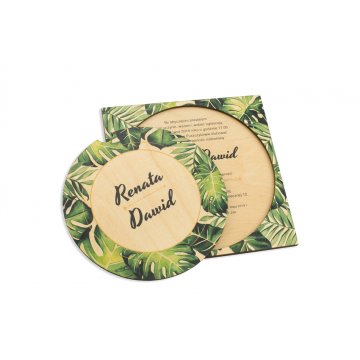 Wooden Wedding Invitations - Tropical - UV Digital Print - ZAP044