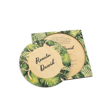 Wooden Wedding Invitations - Tropical - UV Digital Print - ZAP044