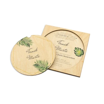 Wooden Wedding Invitations - Tropical - UV Digital Print - ZAP042