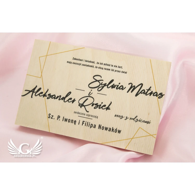 Wedding Invitations from Natural Wood - UV Digital Print - INV049